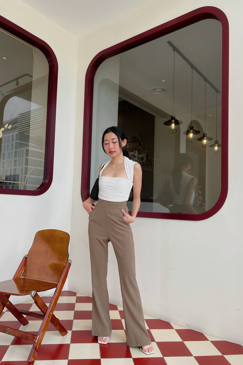 [+10cm] The Staple Pants by Bash in Latte Khaki