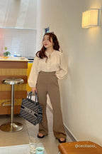 [+10cm] The Staple Pants by Bash in Latte Khaki