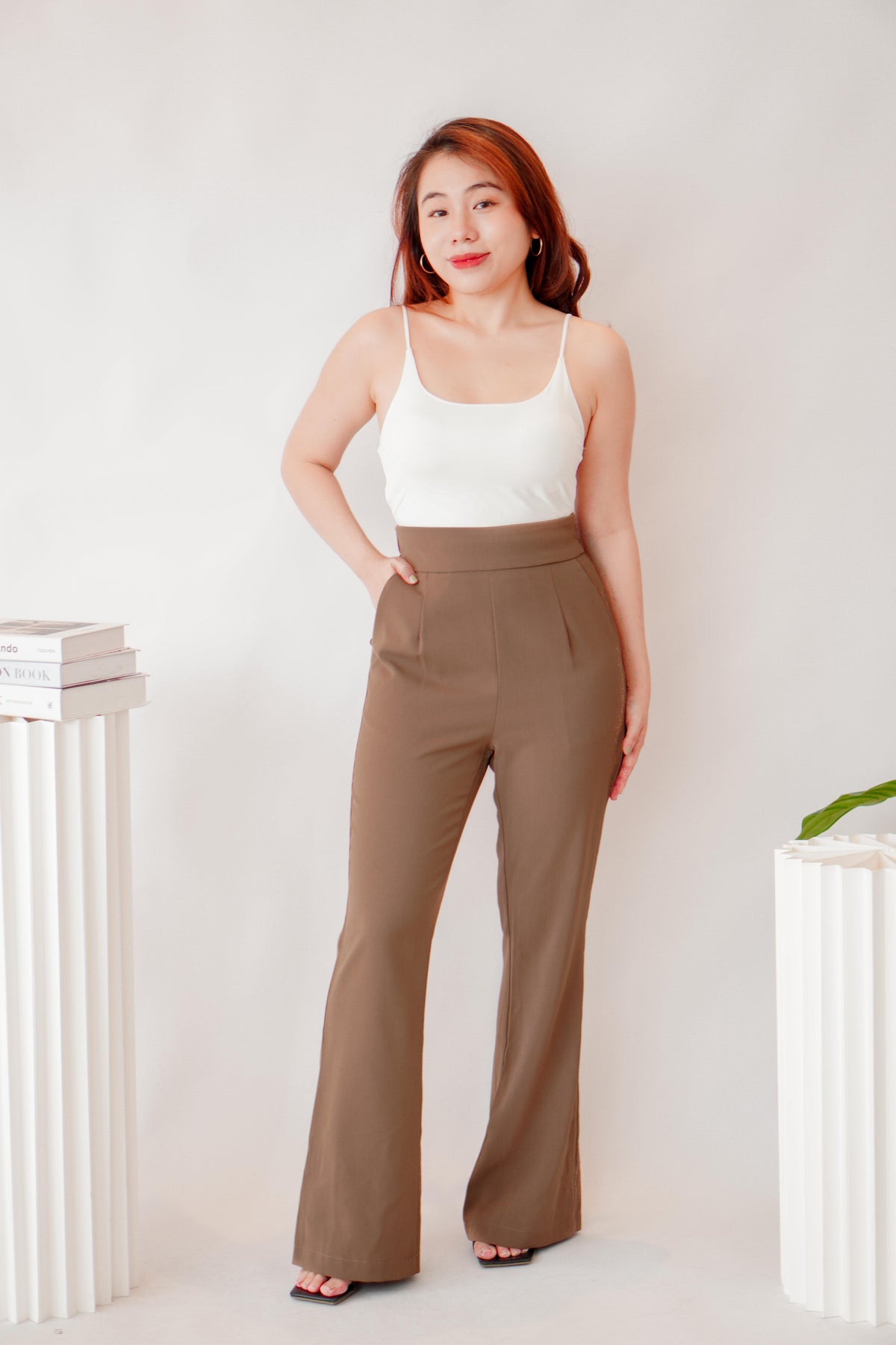 [+10cm] The Staple Pants by Bash in Latte Khaki