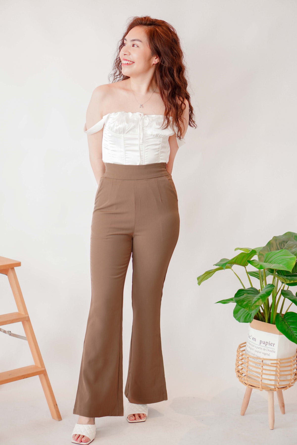 [+10cm] The Staple Pants by Bash in Latte Khaki