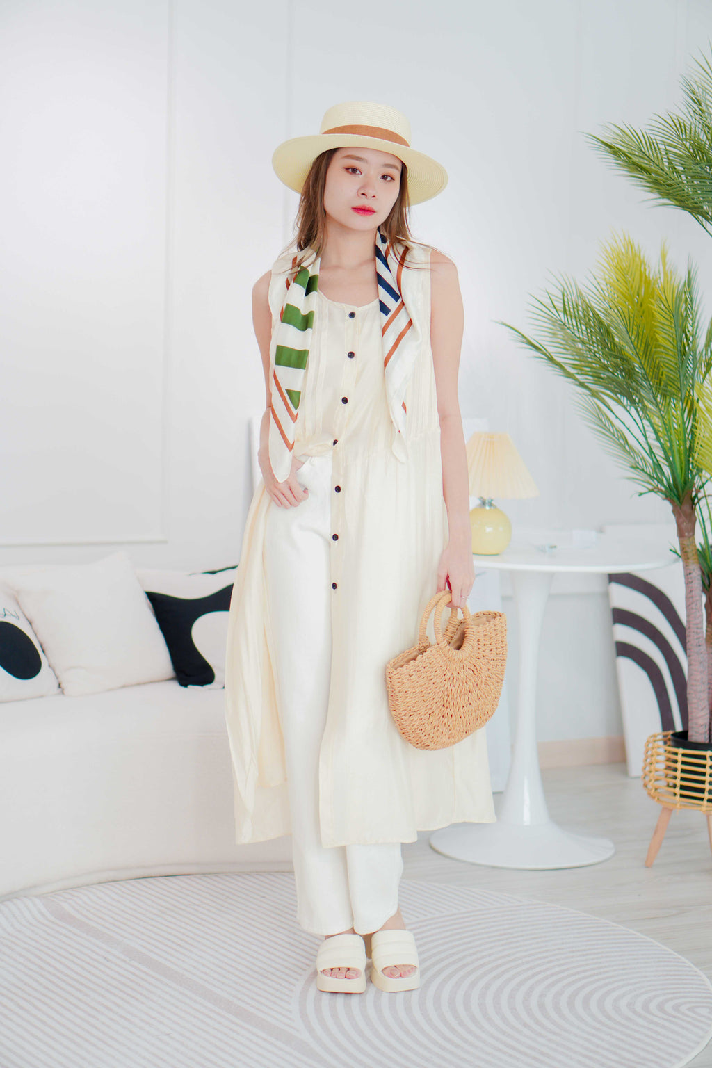 Bohemia Oversized Dress Top in Cream