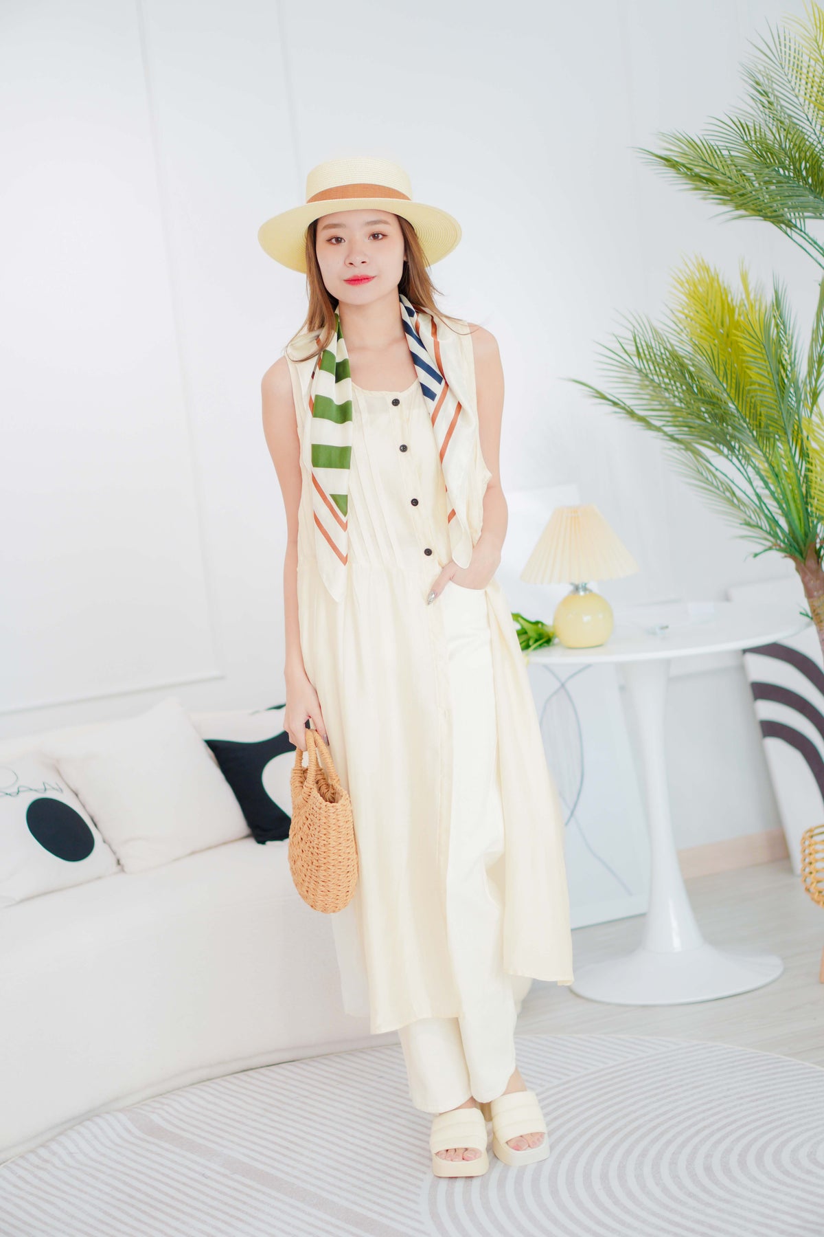 Bohemia Oversized Dress Top in Cream