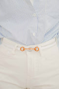 (BACKORDER) Thin Buckle Belt in White