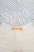 (BACKORDER) Thin Buckle Belt in White