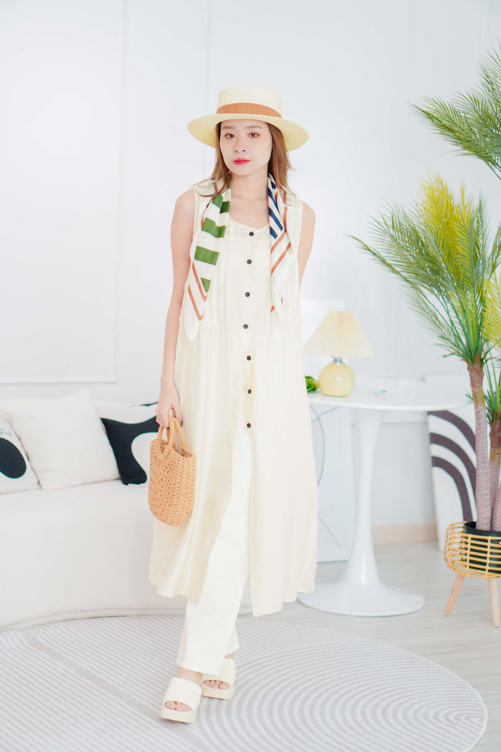 Bohemia Oversized Dress Top in Cream
