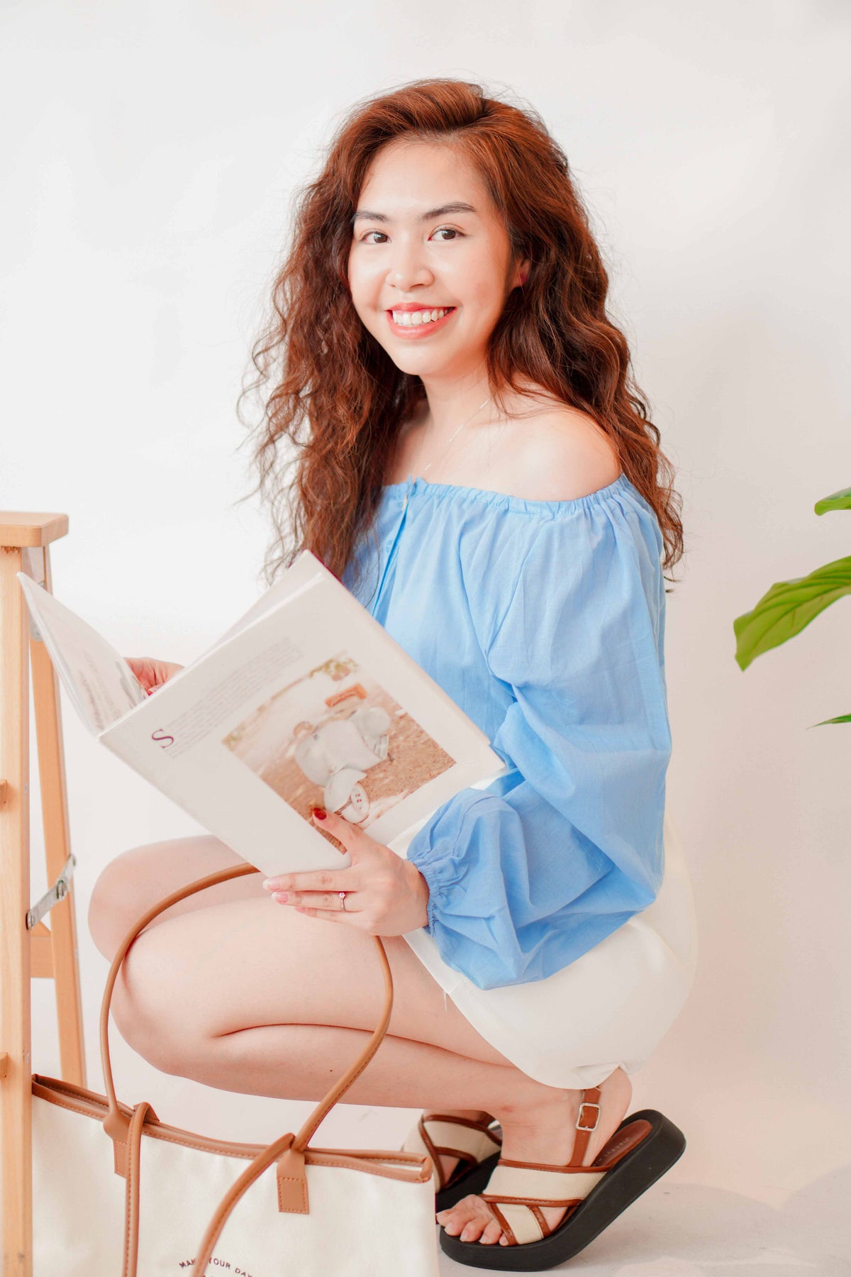 Between the Sea Off Shoulder Top in Blue