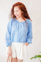 Between the Sea Off Shoulder Top in Blue