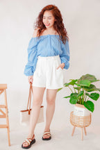 Between the Sea Off Shoulder Top in Blue