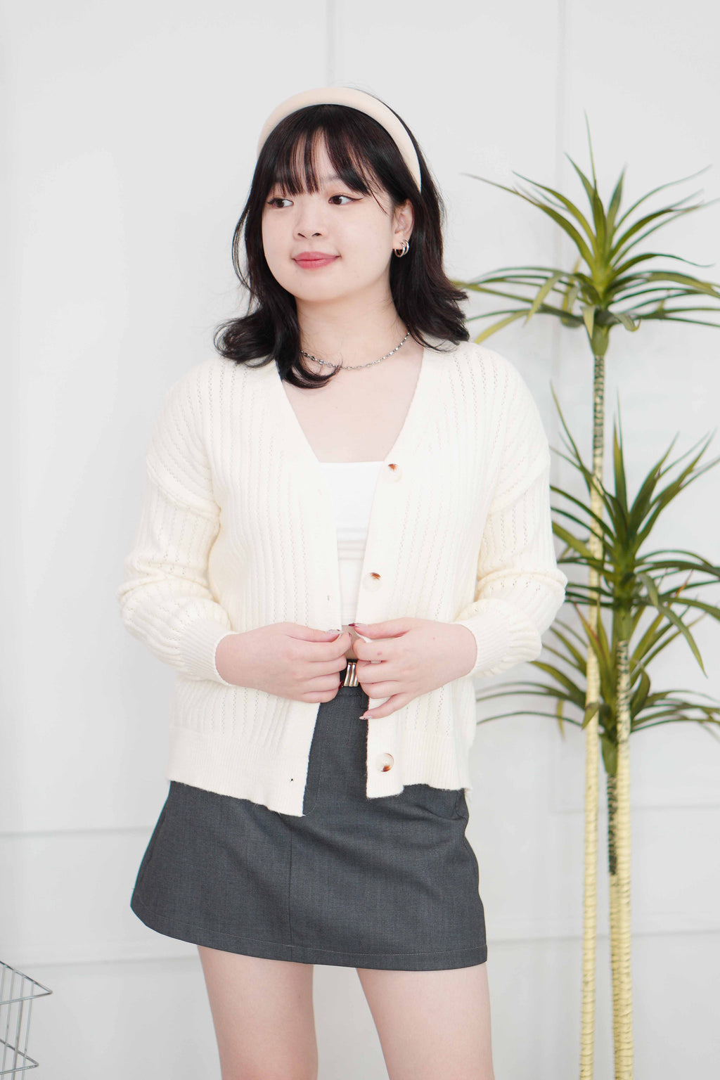 Yuna Knit Cardigan in Cream