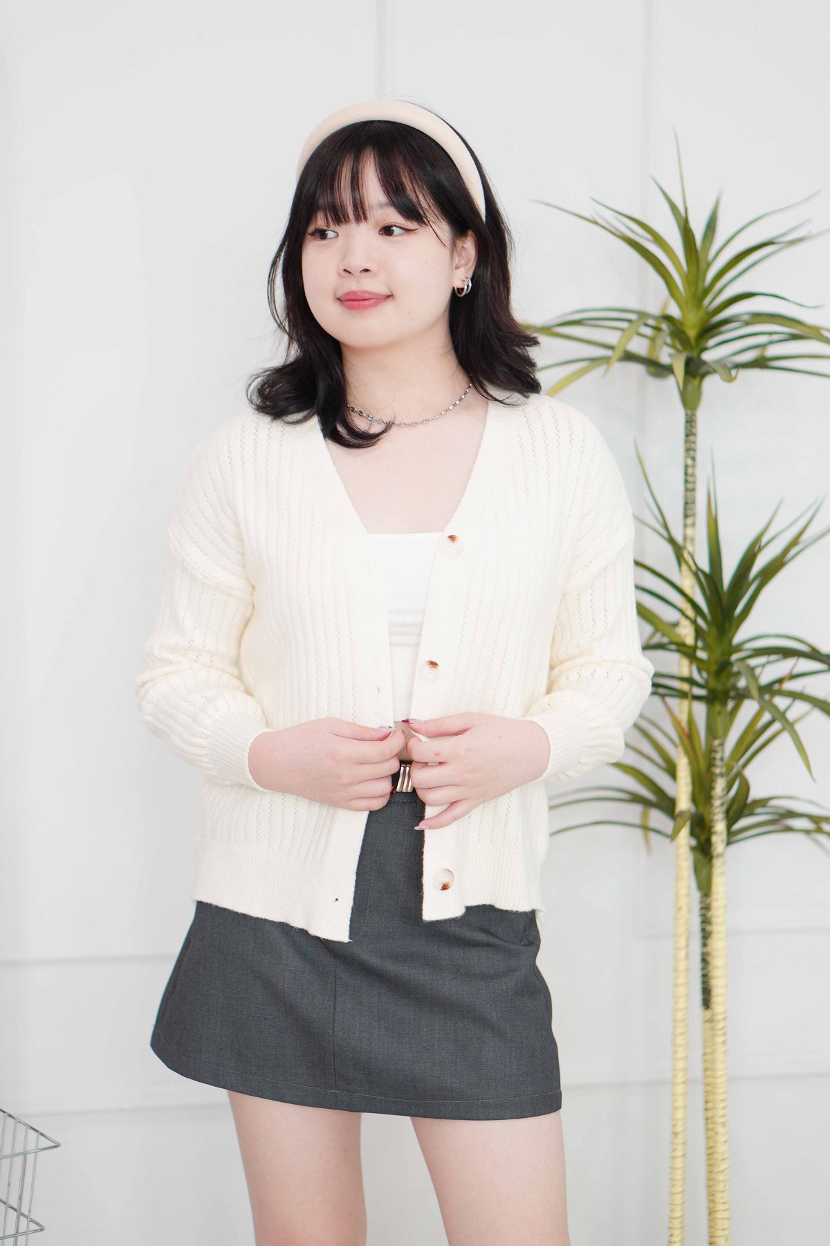 Yuna Knit Cardigan in Cream