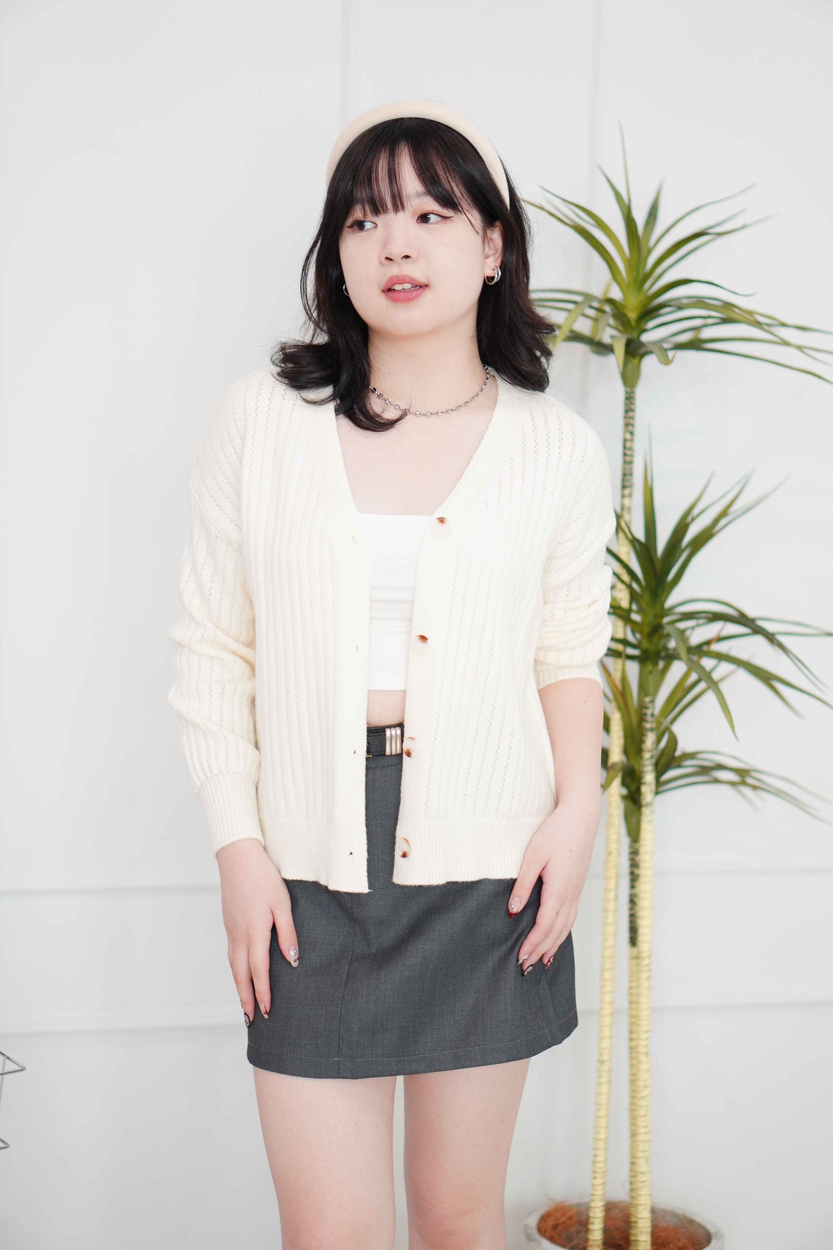 Yuna Knit Cardigan in Cream