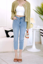 Anderson Cropped Jeans in Blue