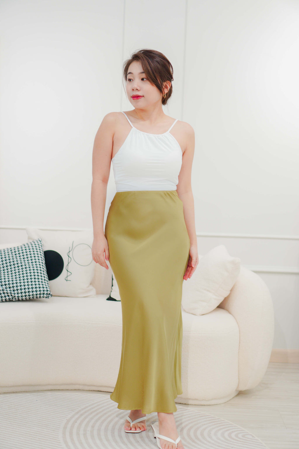 Cecil Padded Halter Top in White