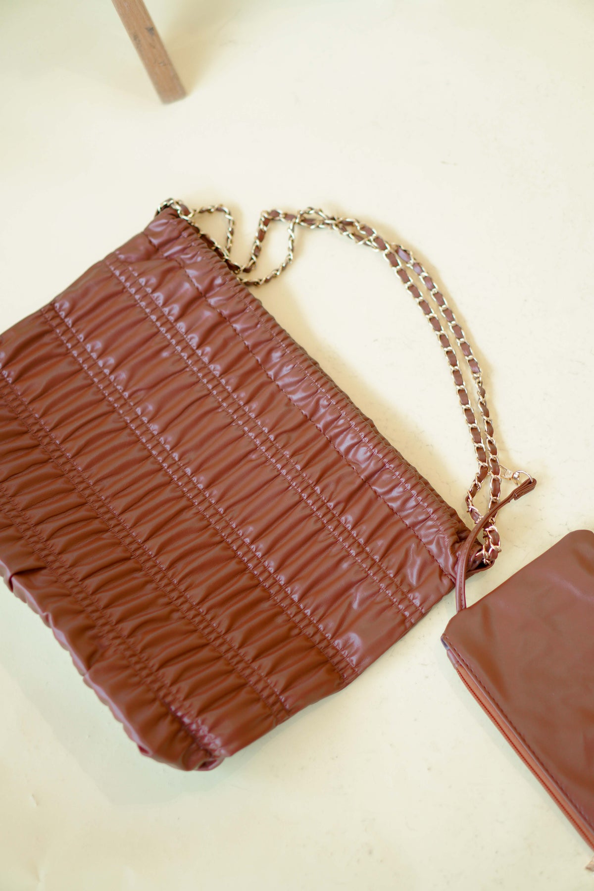 Hailey Textured Tote Bag in Brown