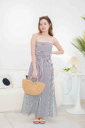 Celavie Thin Stripes Tube Maxi Dress