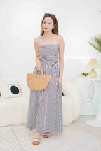 Celavie Thin Stripes Tube Maxi Dress