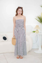 Celavie Thin Stripes Tube Maxi Dress