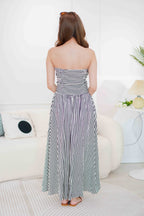 Celavie Thin Stripes Tube Maxi Dress