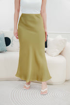 With Faith Satin Skirt in Mustard Gold
