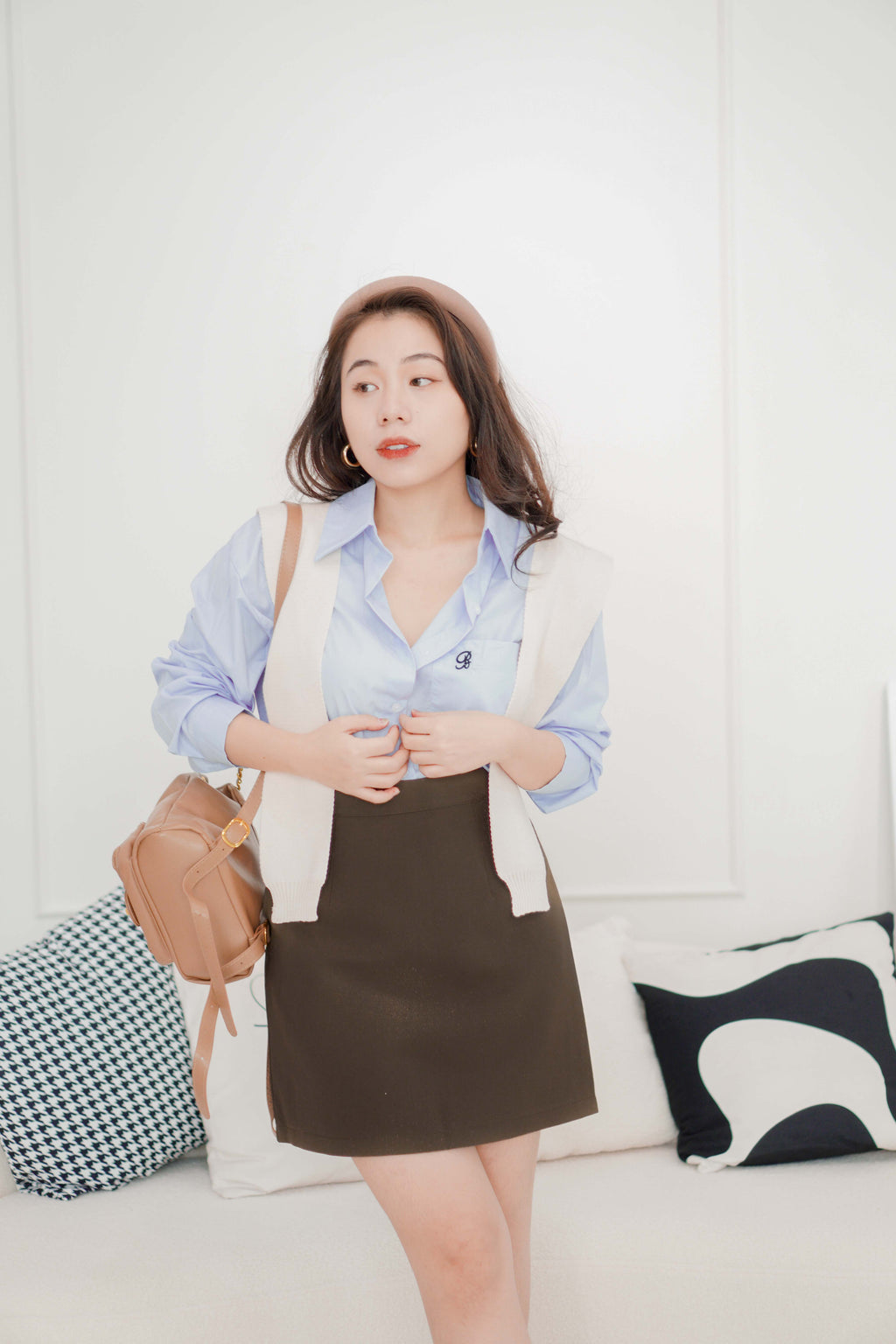 Modest Moment Skirt in Brown