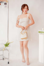 (BACKORDER) Sharnelle Square Neck Dress in Light Champagne