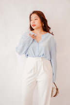 (BACKORDER) Maiden Love Long Sleeve Top in Blue