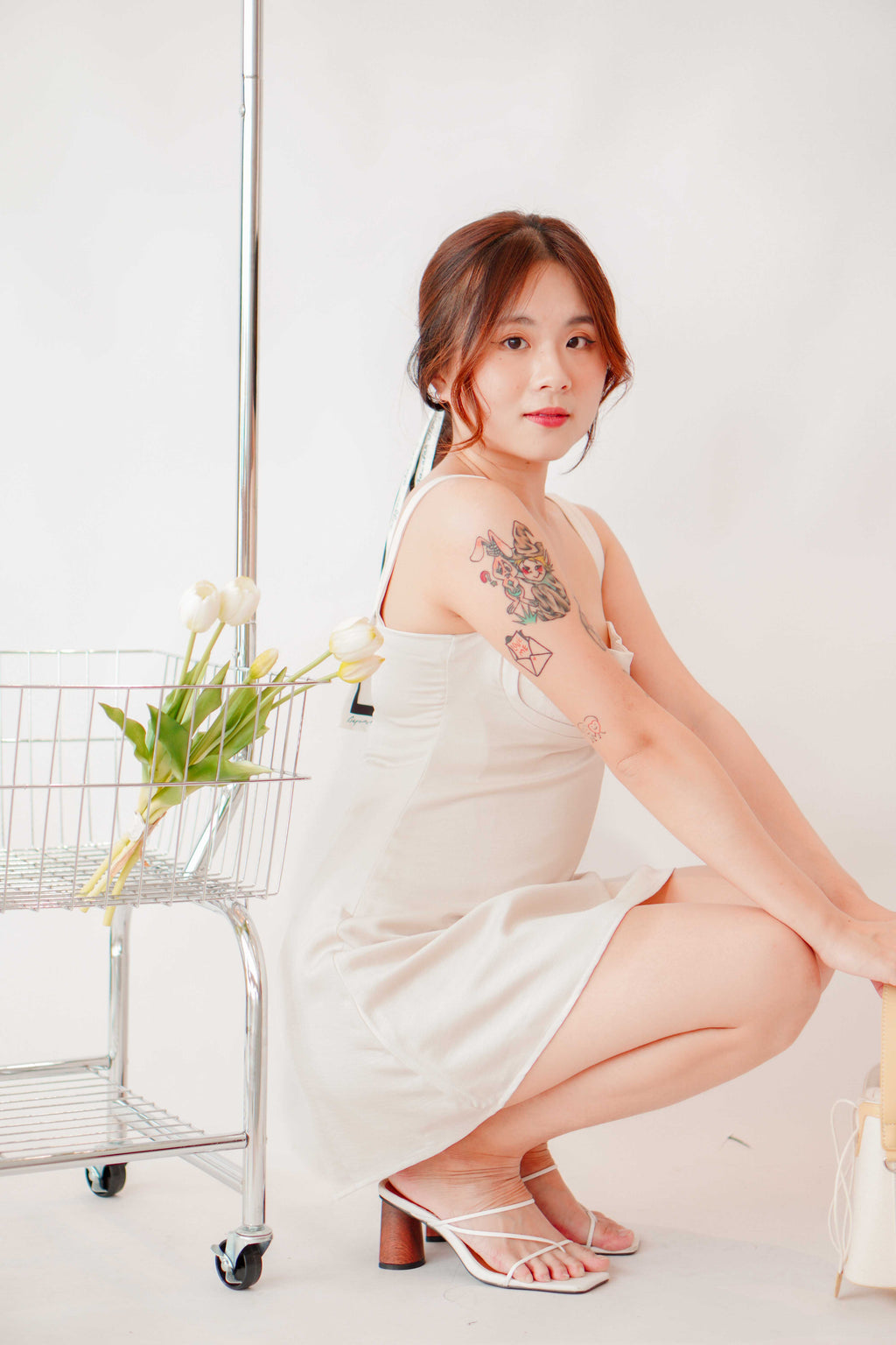 (BACKORDER) Sharnelle Square Neck Dress in Light Champagne