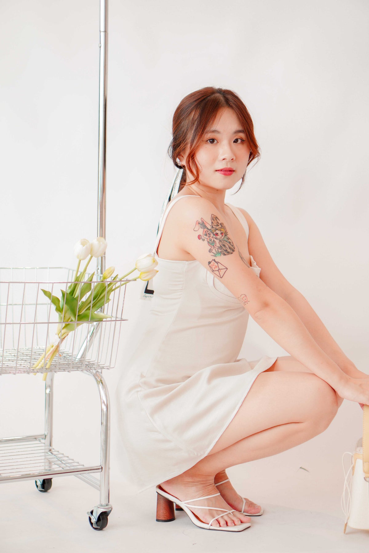 (BACKORDER) Sharnelle Square Neck Dress in Light Champagne