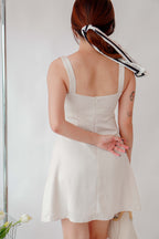 (BACKORDER) Sharnelle Square Neck Dress in Light Champagne