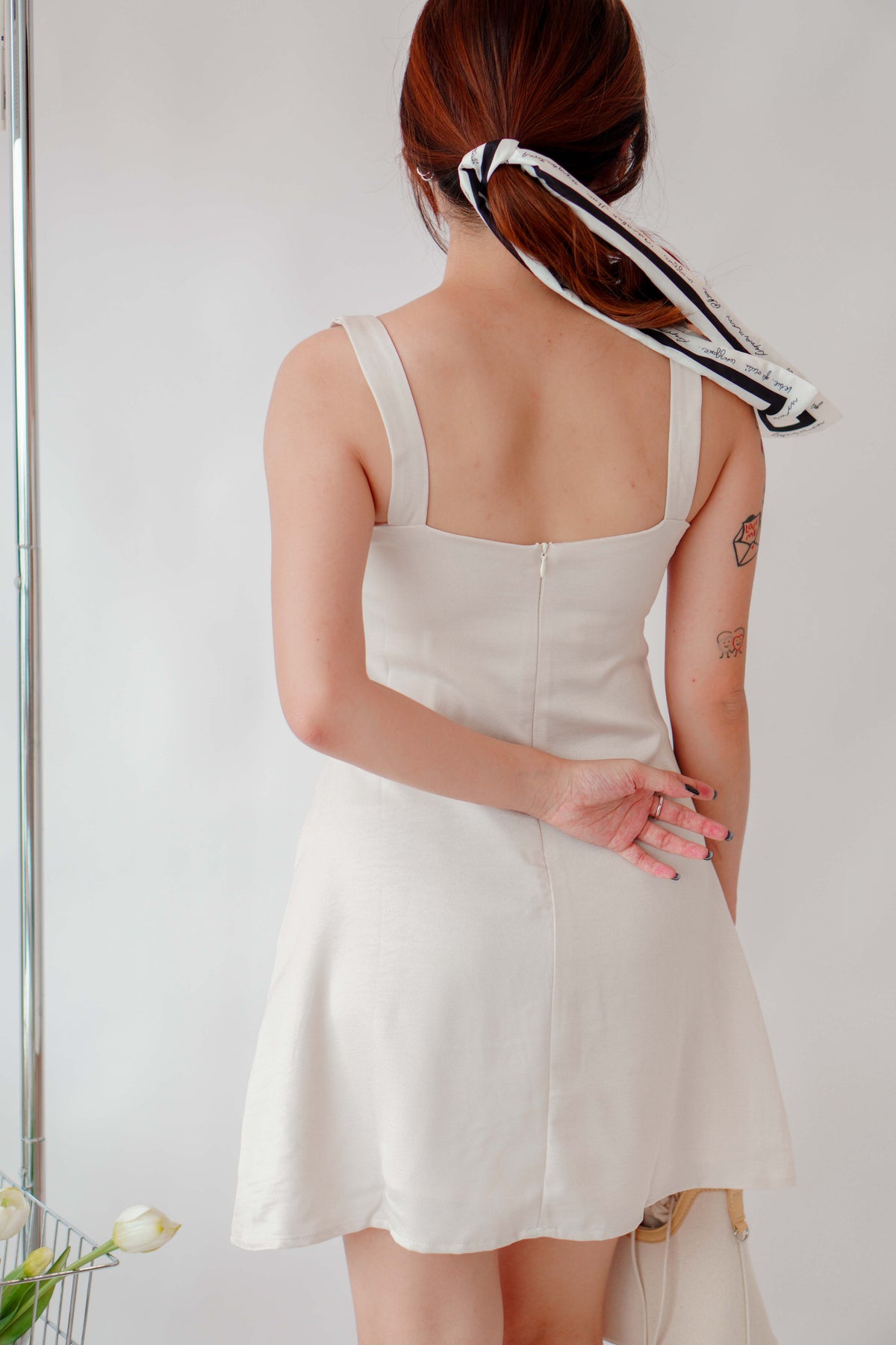 (BACKORDER) Sharnelle Square Neck Dress in Light Champagne