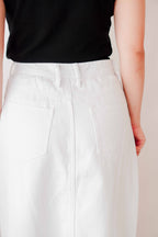 Juniper Maxi Denim Skirt in White