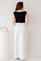 Juniper Maxi Denim Skirt in White
