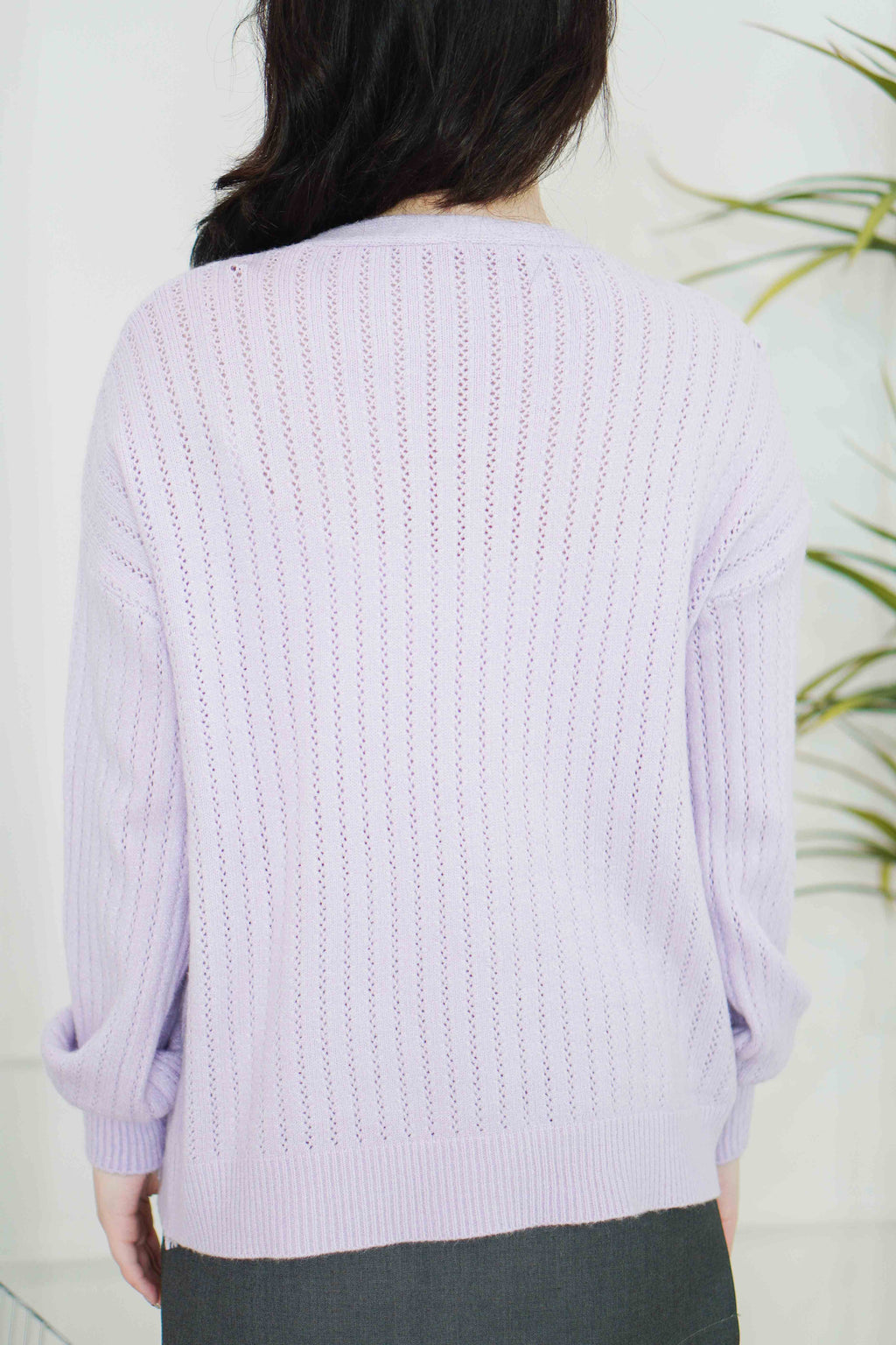 (BACKORDER) Yuna Knit Cardigan in Purple