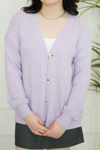 (BACKORDER) Yuna Knit Cardigan in Purple