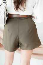 Chloe High Waisted Shorts in Brown