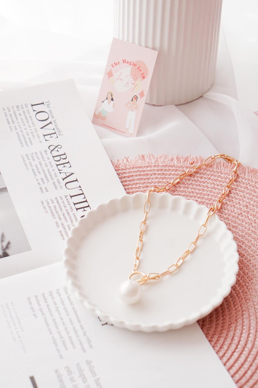 All White Pearl Necklace