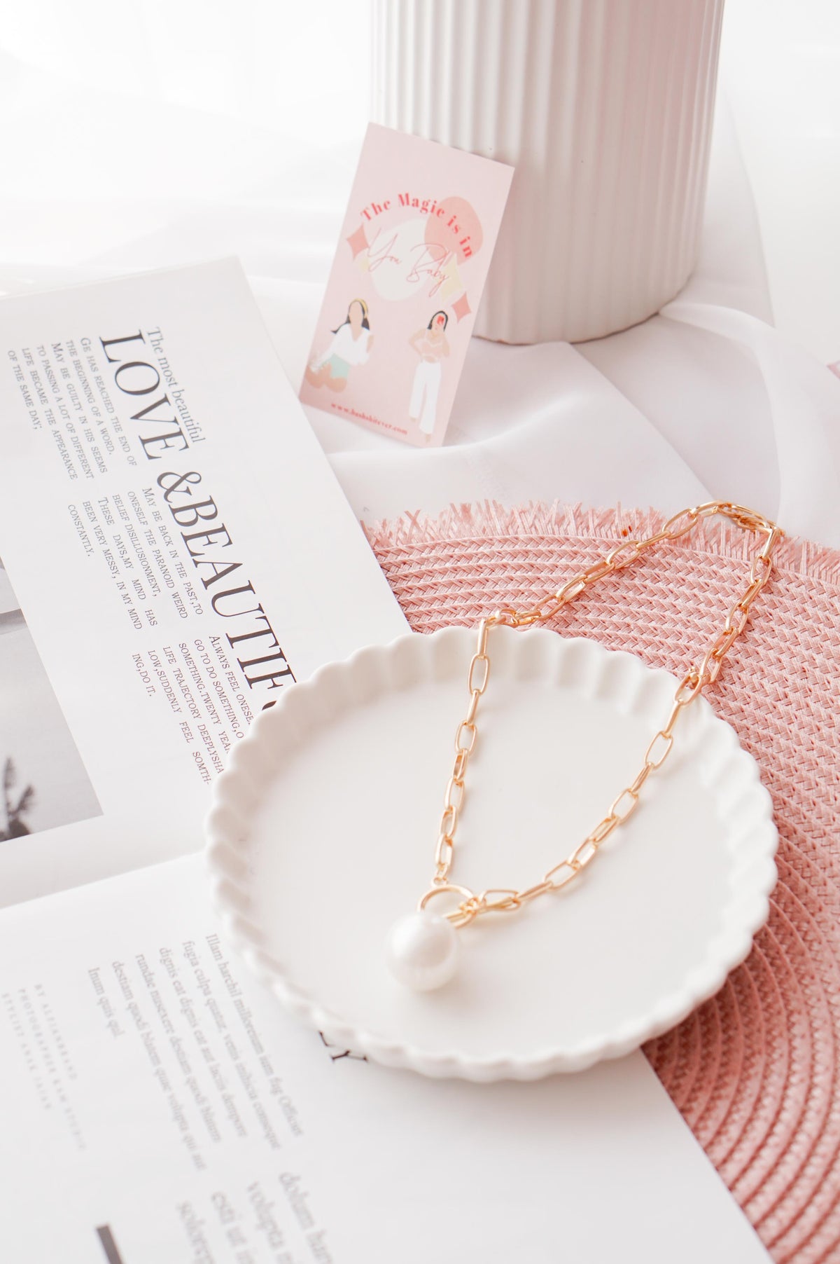 All White Pearl Necklace