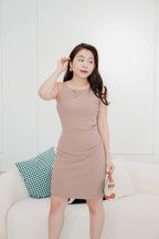 Zeron Bodycon Dress in Khaki