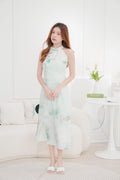 Qing Yi Pearl Halter Neck Cheongsam in Light Green