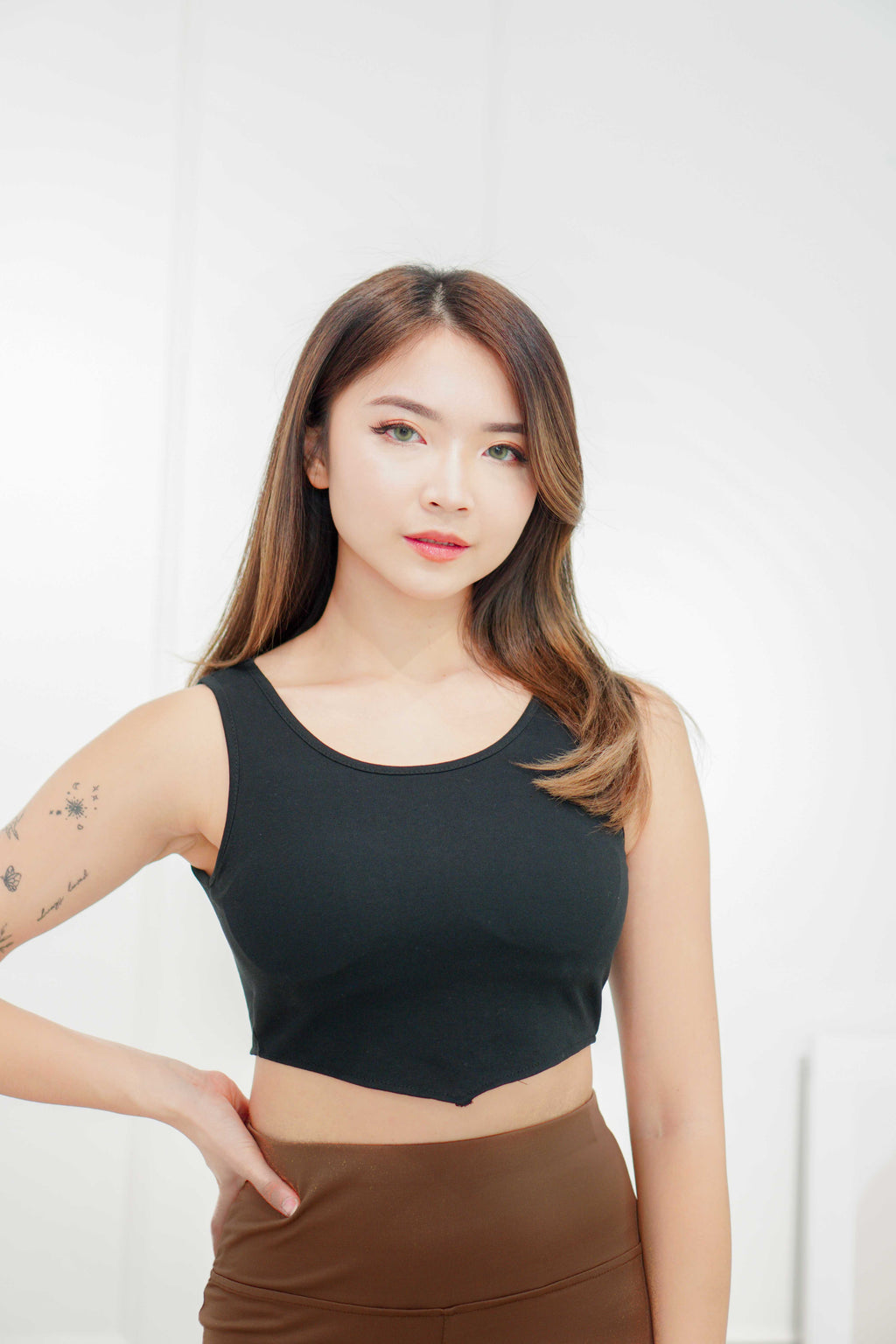 (BACKORDER) Night Vision Back Cutout Padded Crop Top in Black
