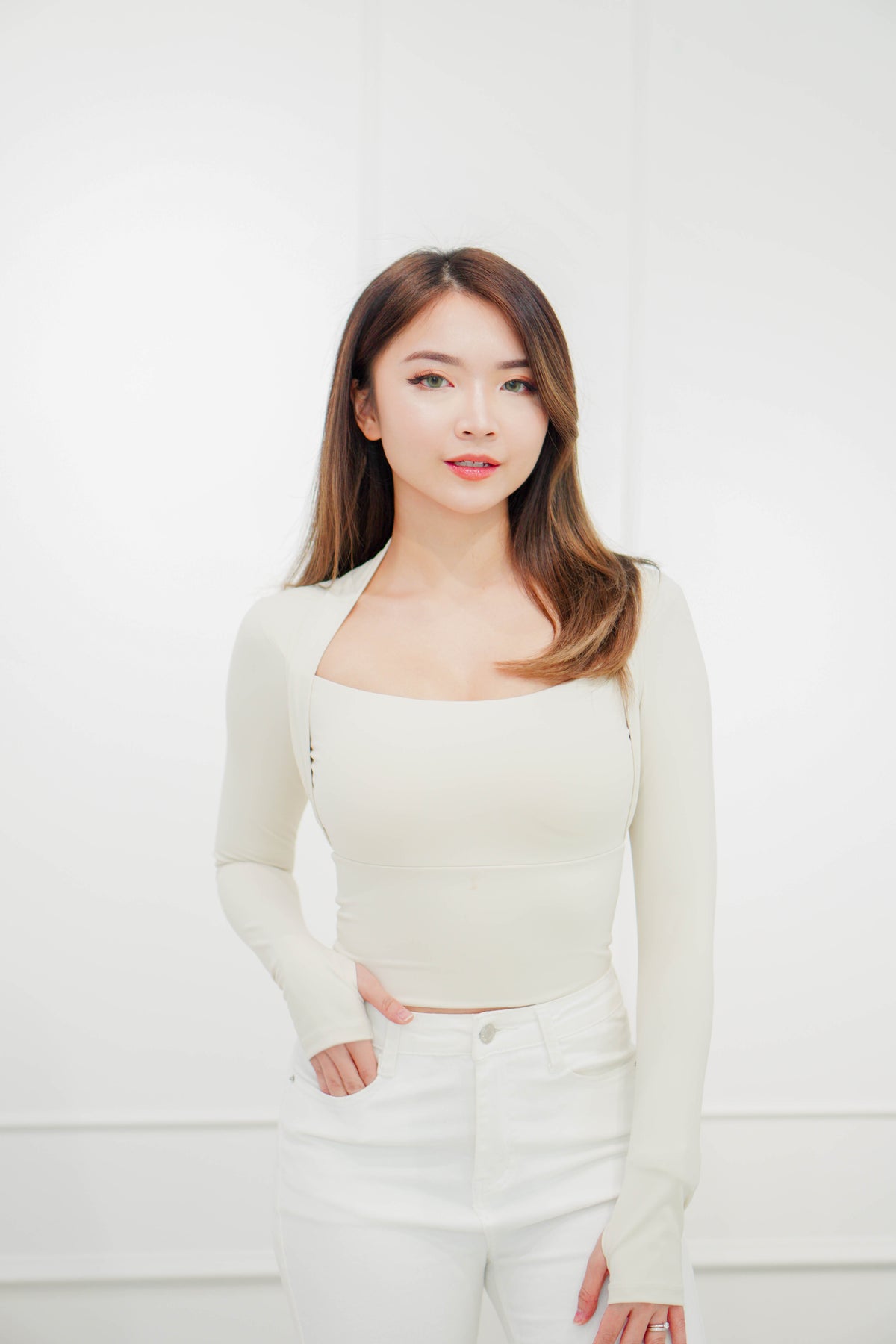(BACKORDER) Maggy Sports Long Sleeve Top in Cream