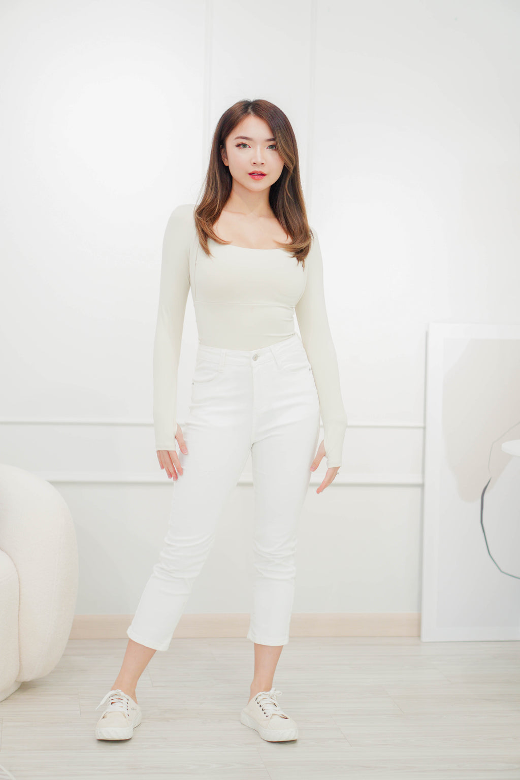 (BACKORDER) Maggy Sports Long Sleeve Top in Cream