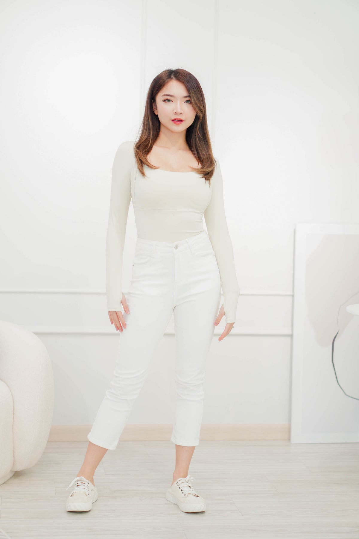(BACKORDER) Maggy Sports Long Sleeve Top in Cream
