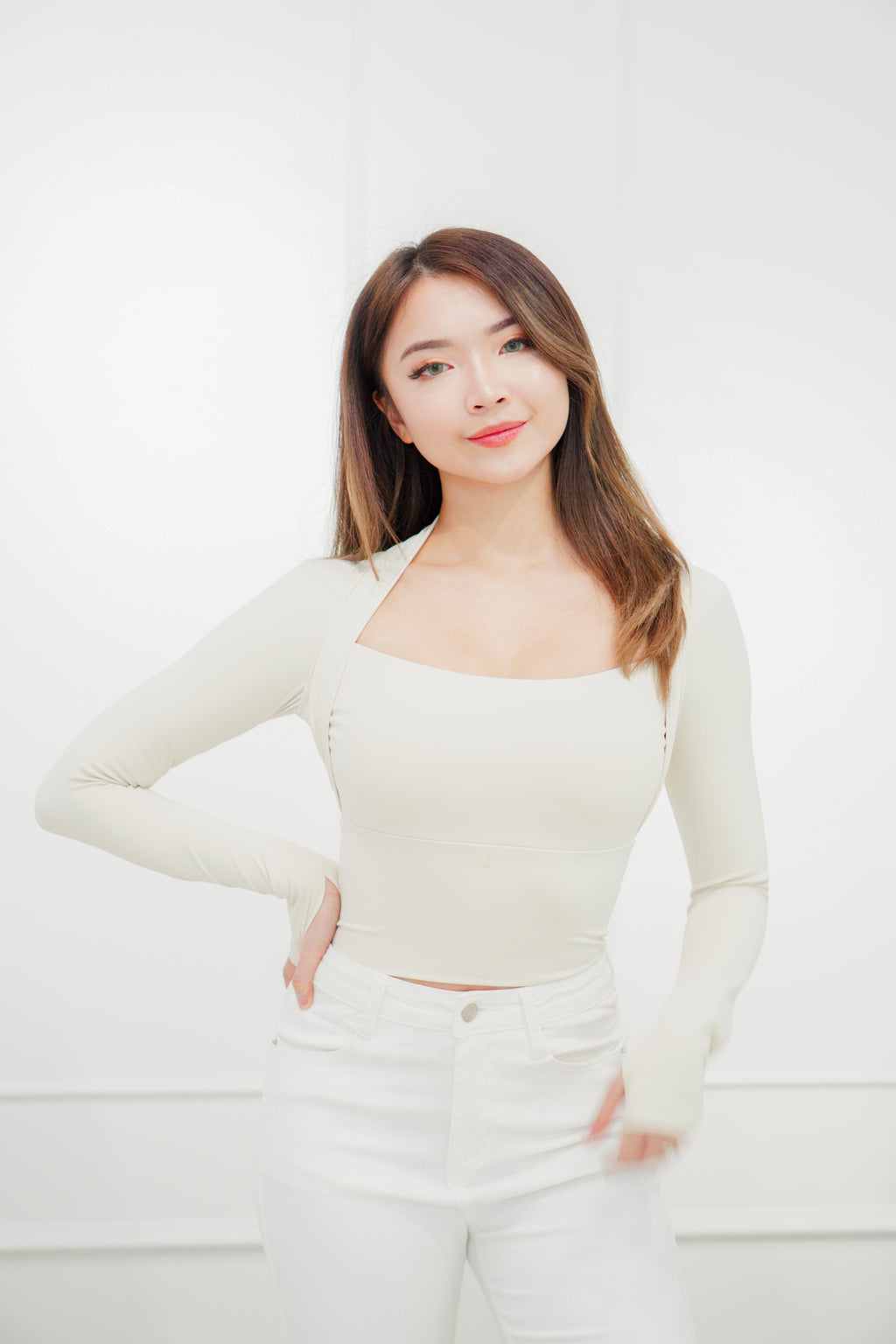 (BACKORDER) Maggy Sports Long Sleeve Top in Cream