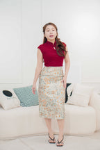 Chuan Embroidery Floral Midi Skirt