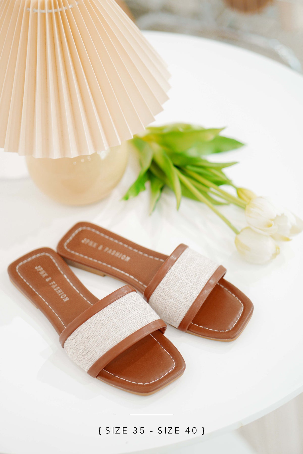 (BACKORDER) Canvas Sandals in Brown