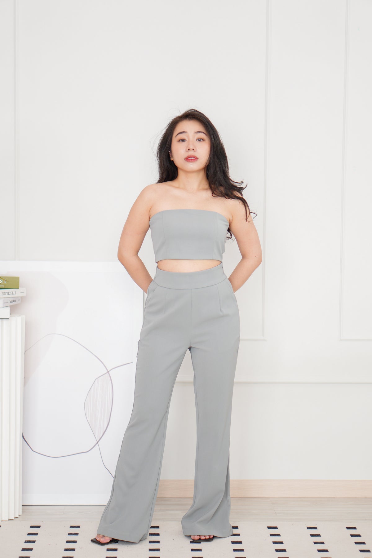 [+10cm] The Staple Pants by Bash in Moon Grey