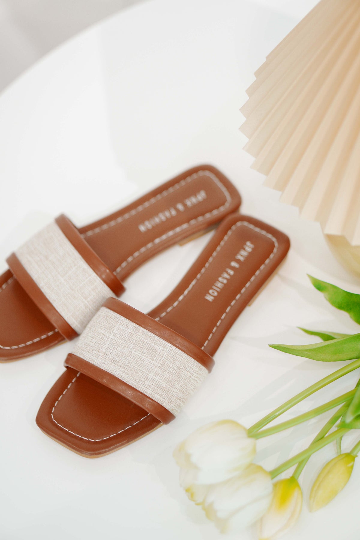 (BACKORDER) Canvas Sandals in Brown