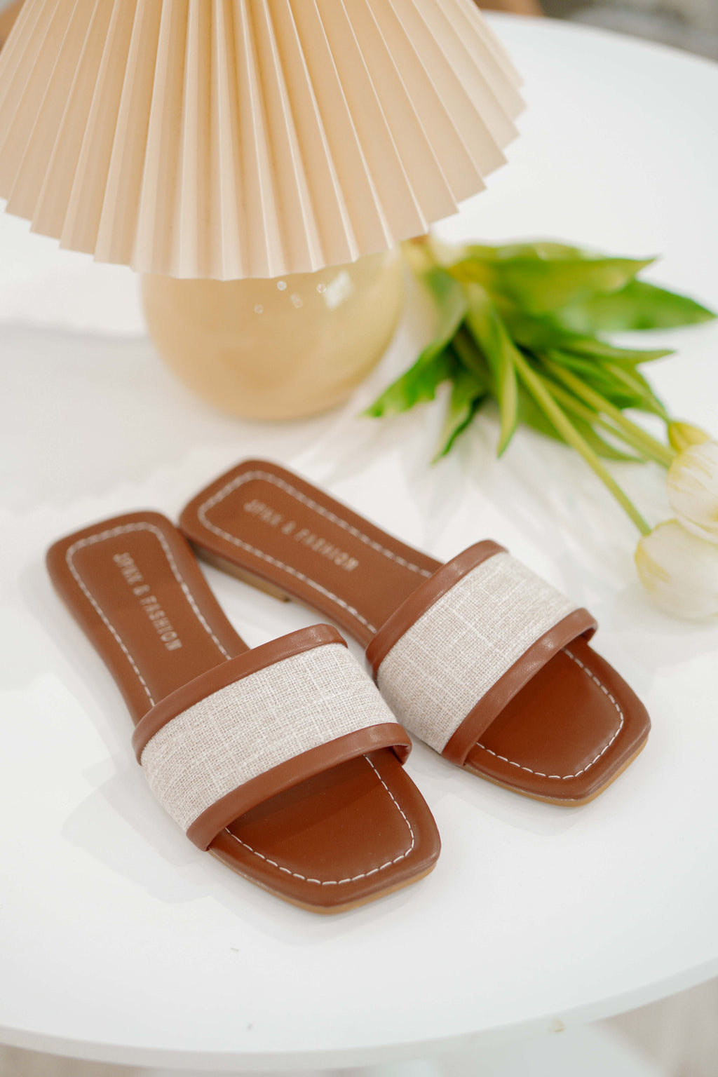 (BACKORDER) Canvas Sandals in Brown