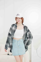 Charles Flannel Checkered Shirt in Black